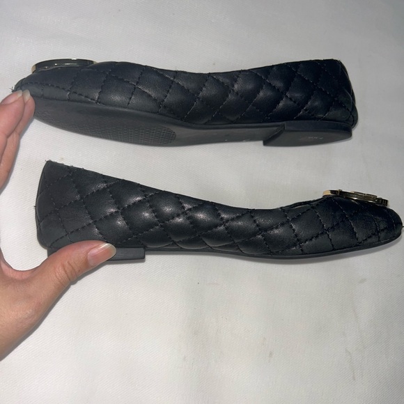Tory Burch black quilted leather Benton ballet flats - Picture 3 of 15